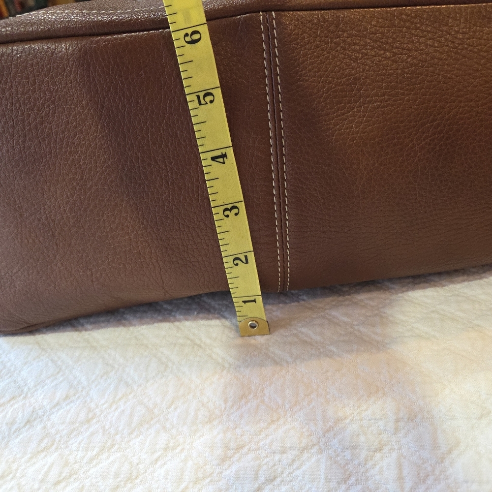 Claudia Firenze Brown Leather Shoulder Bag Purse Florence Italy Large Handbag - Picture 6 of 10
